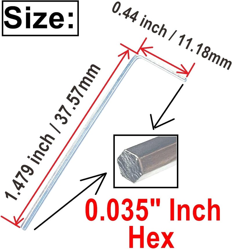 ZDingTech 10pcs 0.035 Allen Wrench sets,0.035 inch Hex Key set,allen Door Key L Shaped hex wrench set with Long Arm-Silver - Image 3